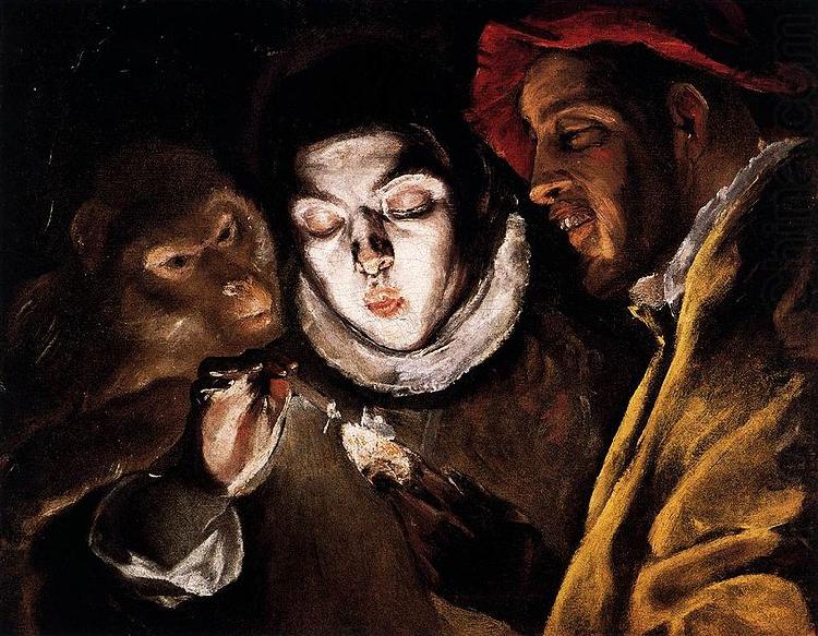 El Greco Allegory with a Boy Lighting a Candle in the Company of an Ape and a Fool